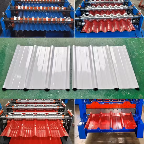 La Chine revêtement mural double couche de profil en acier de toiture en métal de zinc Toit de tuiles vernissées Appuyez sur le pliage de tôle de fer faisant le rouleau de toit froid formant le prix de la machine